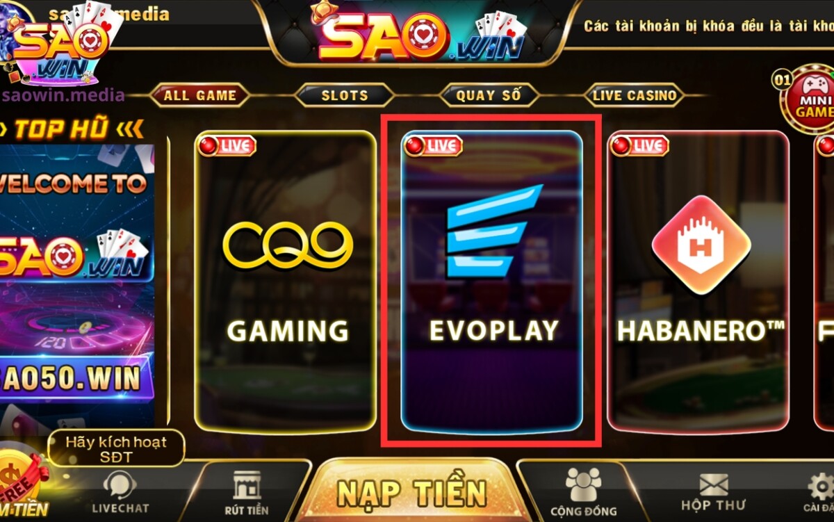 Evo Play - Sảnh casino live đứng đầu về dịch vụ giải trí
